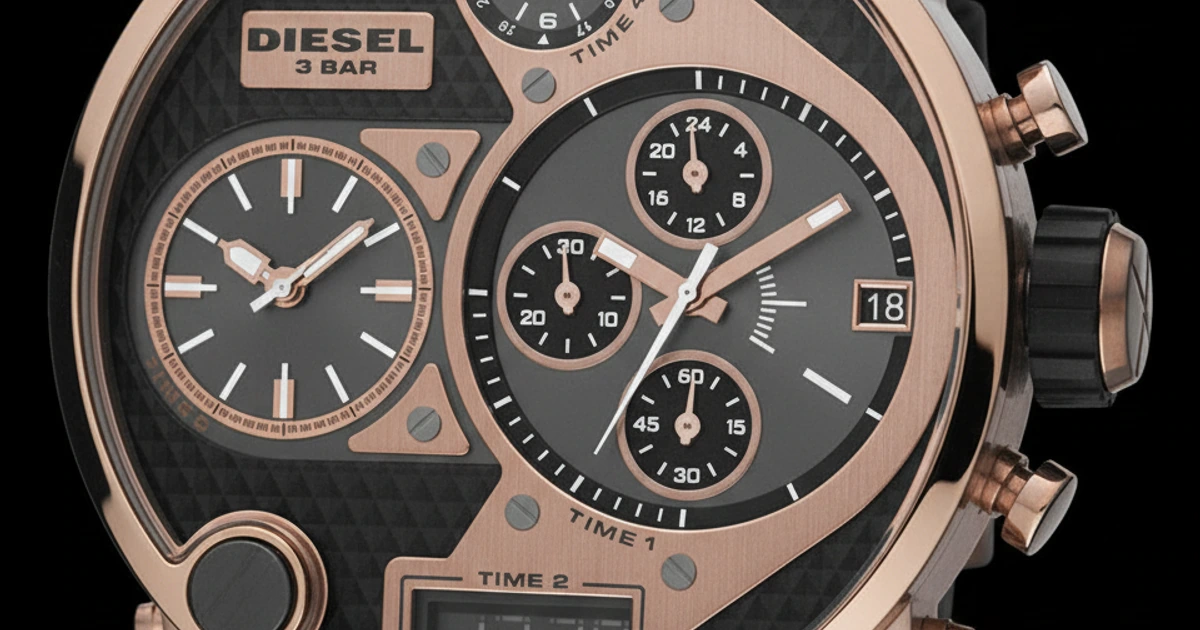 Détail cadran et bracelet Diesel homme