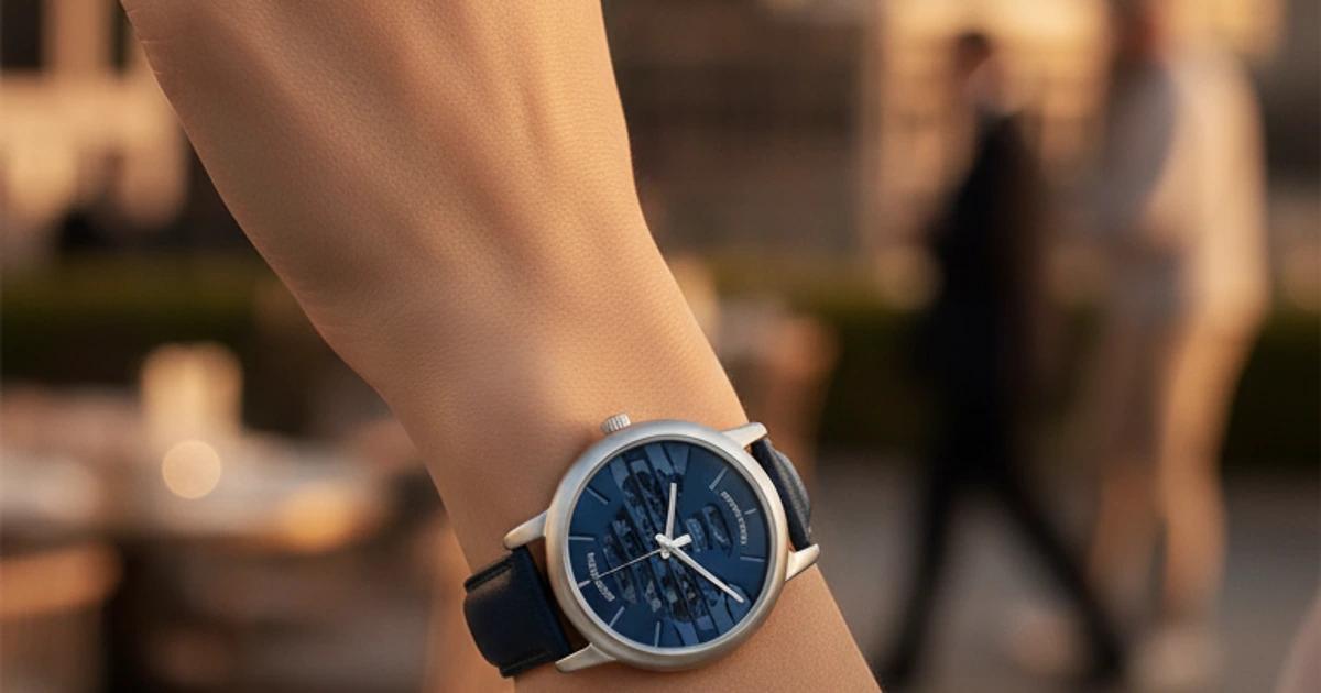 Style Emporio Armani femme — montre en situation