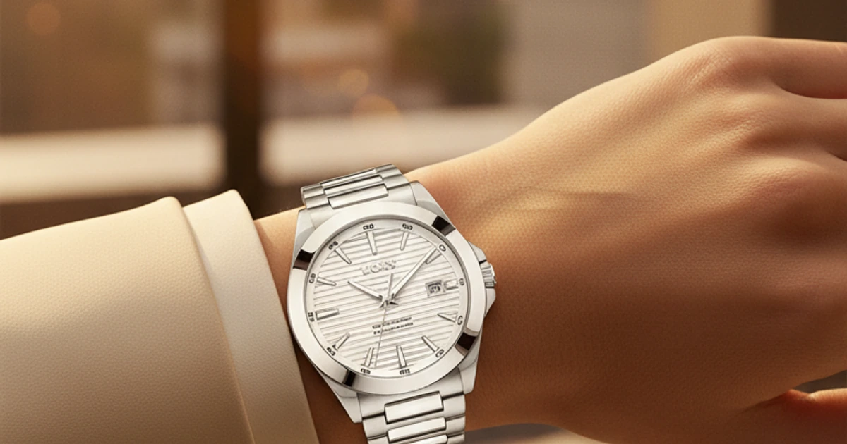 Style Hugo Boss femme — montre en situation