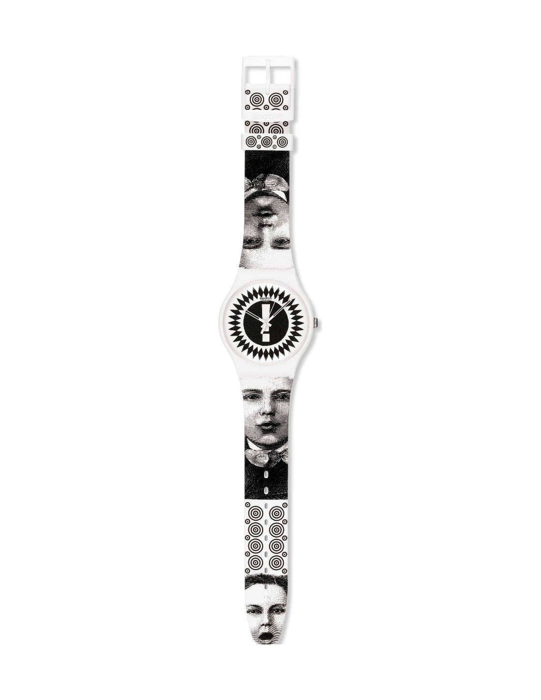 Montre Swatch & Art SUOZ125 Unisexe, Cadran Bicolore, Bracelet Blanc