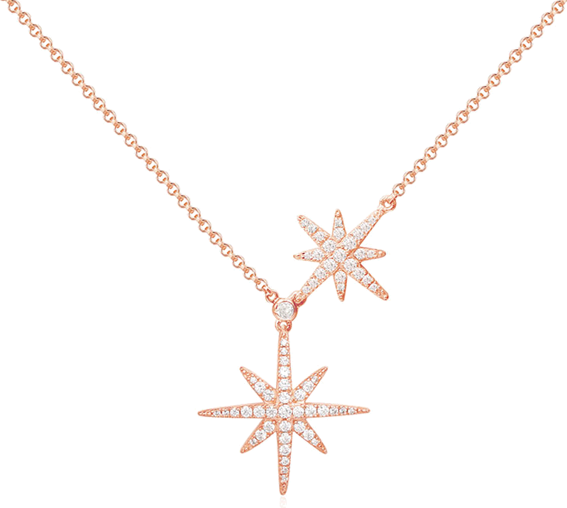 Collier ajustable femme APM Monaco Double Météorites Étoiles plaqué or rose - RC3351OX vue 2