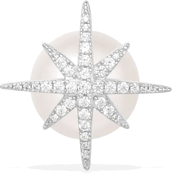 Boucle d'oreille femme APM Monaco Météorites Argent 925 et perle - Réf. AE9109XPL