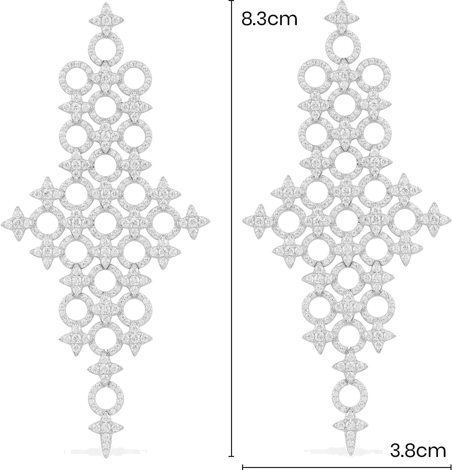 Boucles d'oreilles pendantes APM Monaco Météorites et Cercles XL en Argent 925 - Réf. AE14203OX vue 3