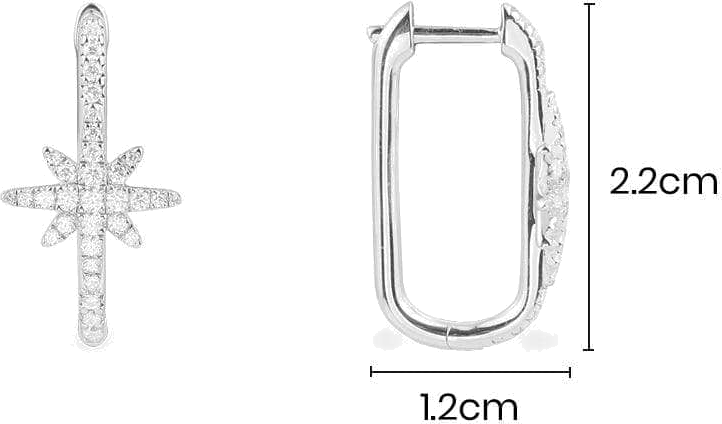 Boucles d'oreilles créoles rectangulaires APM Monaco Météorites en argent 925, zirconium blanc - Réf. AE13240OX vue 4