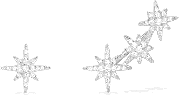 Boucles d'oreilles asymétriques en argent 925 APM Monaco Météorites, réf. AE10118OX