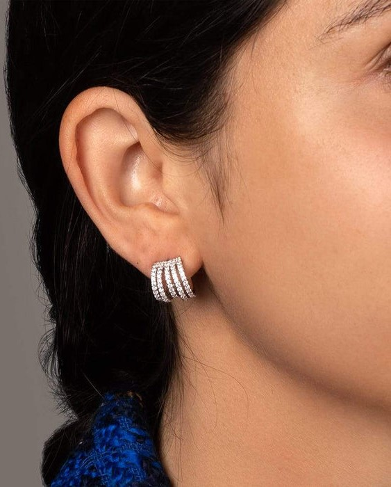 Boucles d'oreilles APM Monaco AE12695OX en argent 925 et zirconium pour femme vue 4