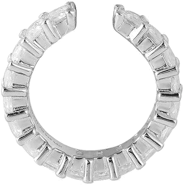 Boucle d'oreille individuelle APM Monaco en argent 925 cœur pavé de cristaux