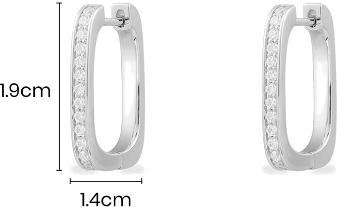 Boucles d'oreilles APM Monaco rectangulaires en argent 925 Monaco x Charles Leclerc vue 3