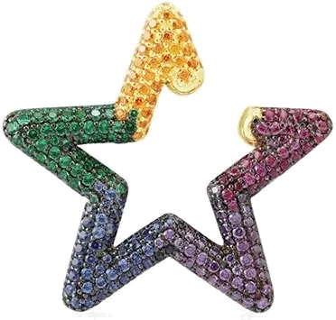 Boucle d'oreille individuelle clip APM Monaco étoile multicolore