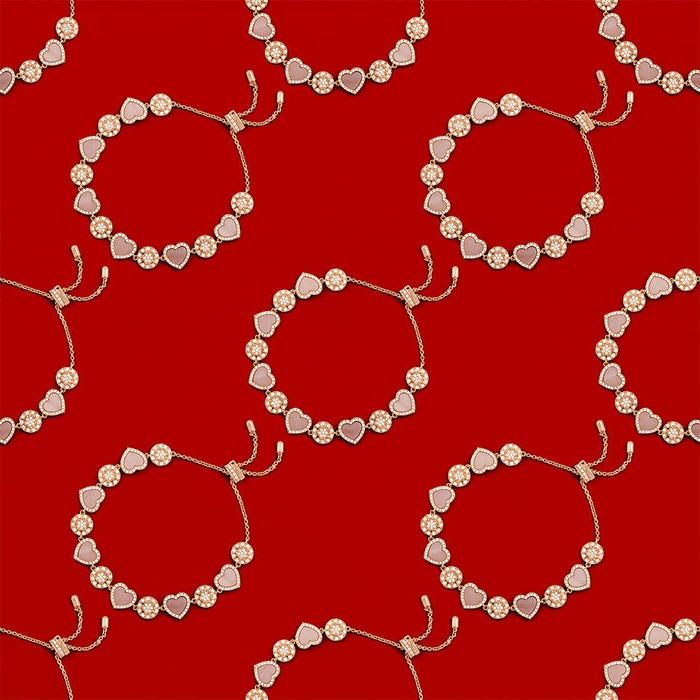 Bracelet femme APM Monaco PB4381XNAC en nacre rose et plaqué or 18k vue 3