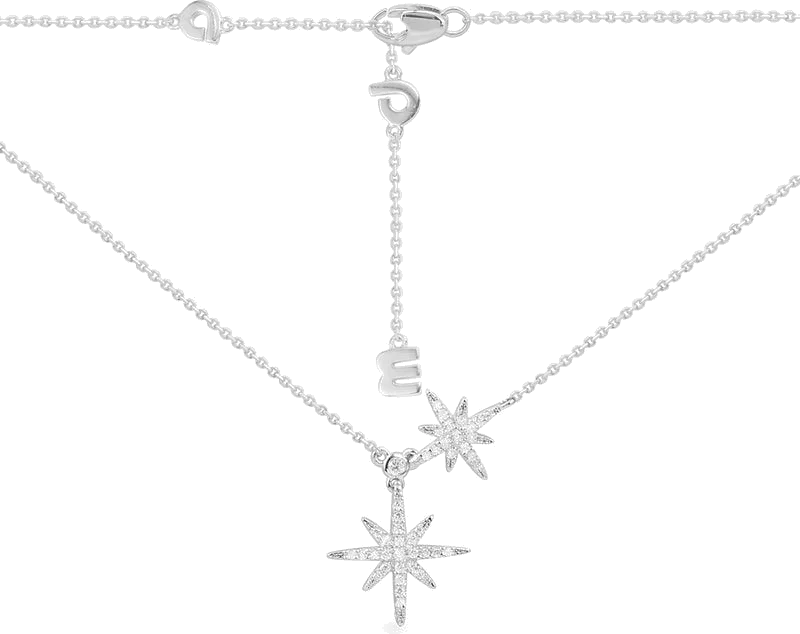 Collier ajustable étoiles APM Monaco Double Météorites en argent 925