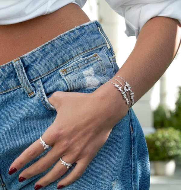 Bracelet ajustable femme APM Monaco AB4536OX en argent 925 avec zirconium vue 2