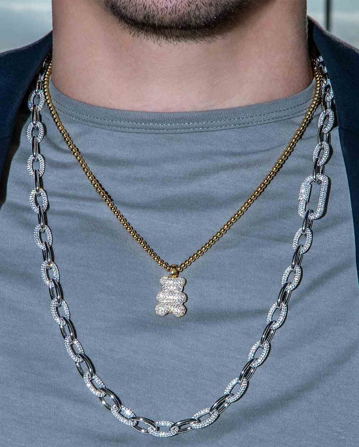 Collier unisexe APM Monaco Yummy Bear Sunny en or, incrusté de zirconiums - Réf. YC6768OX vue 2