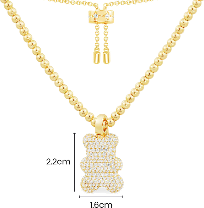 Collier unisexe APM Monaco Yummy Bear Sunny en or, incrusté de zirconiums - Réf. YC6768OX vue 4