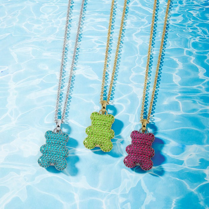 Collier APM Monaco YC6483XVKR en argent 925, pendentif ourson Yummy Bear serti zirconium, unisexe vue 2