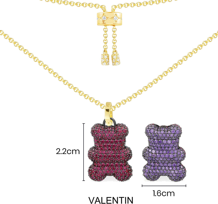 Collier APM Monaco YC6483XVKR en argent 925, pendentif ourson Yummy Bear serti zirconium, unisexe vue 4