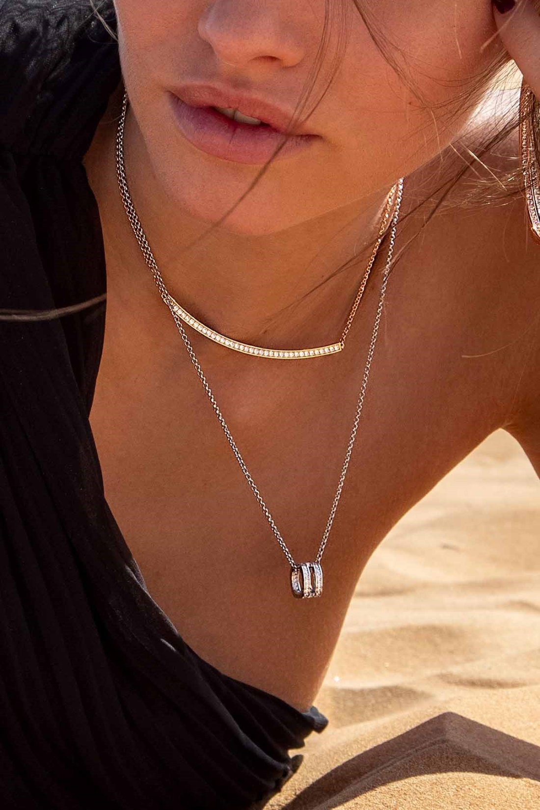 Collier pour Femme APM Monaco PC6707OX en métal plaqué or rose, longueur ajustable vue 3