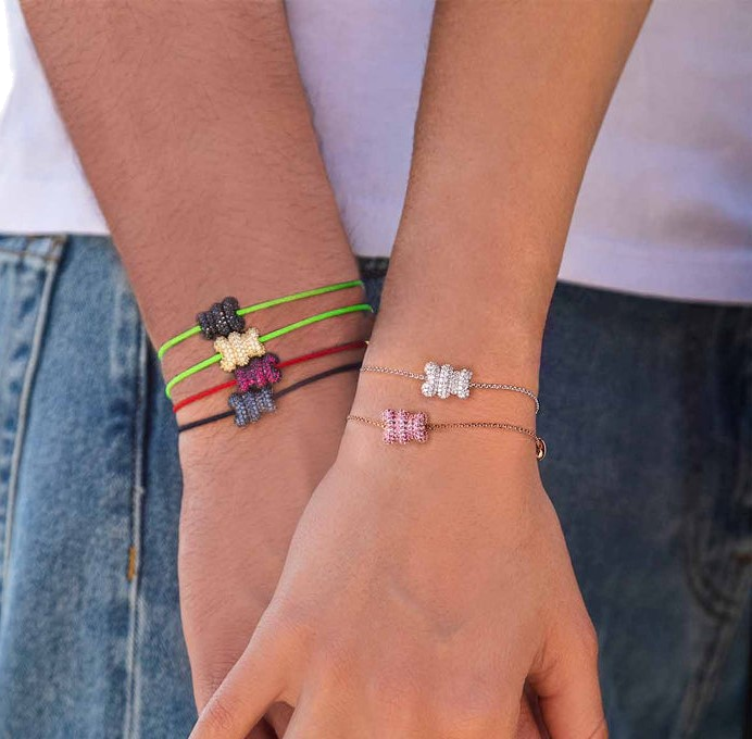 Bracelet ajustable unisexe APM Monaco Yummy Bear Baby Snow en argent 925 - Réf. AB4804OX-S vue 4