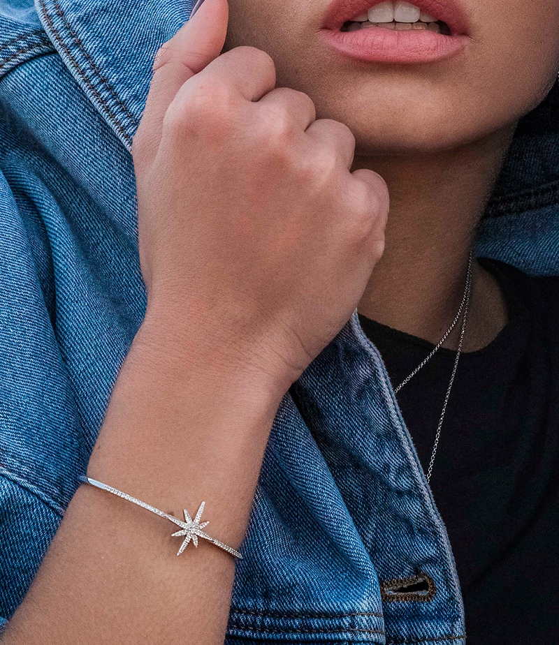 Bracelet Jonc Météorites en argent 925 pour femme, APM Monaco AB3283OX-S vue 3