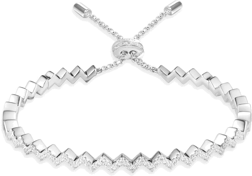 Bracelet ajustable APM Monaco up and down en argent incrusté de cristaux