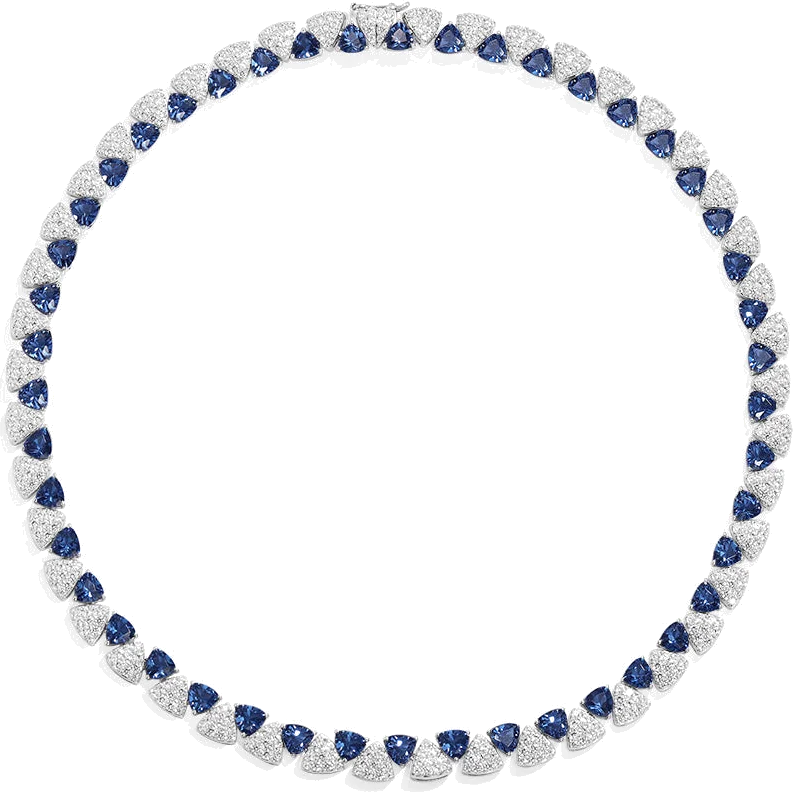 Collier ajustable APM Monaco Festival Ras-de-cou Triangle Blanc et Bleu en argent 925