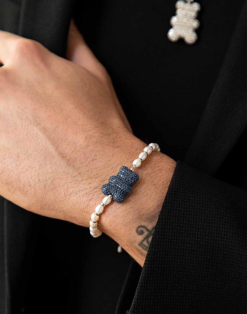 Bracelet ajustable unisexe APM Monaco Yummy Bear BABA en argent avec perles - Réf. AB5046XKBPL-S vue 2