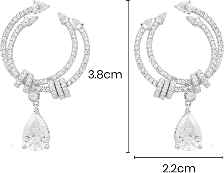 Boucles d'oreilles APM Monaco en argent 925, pierres poire, réf. AE14499OX vue 5