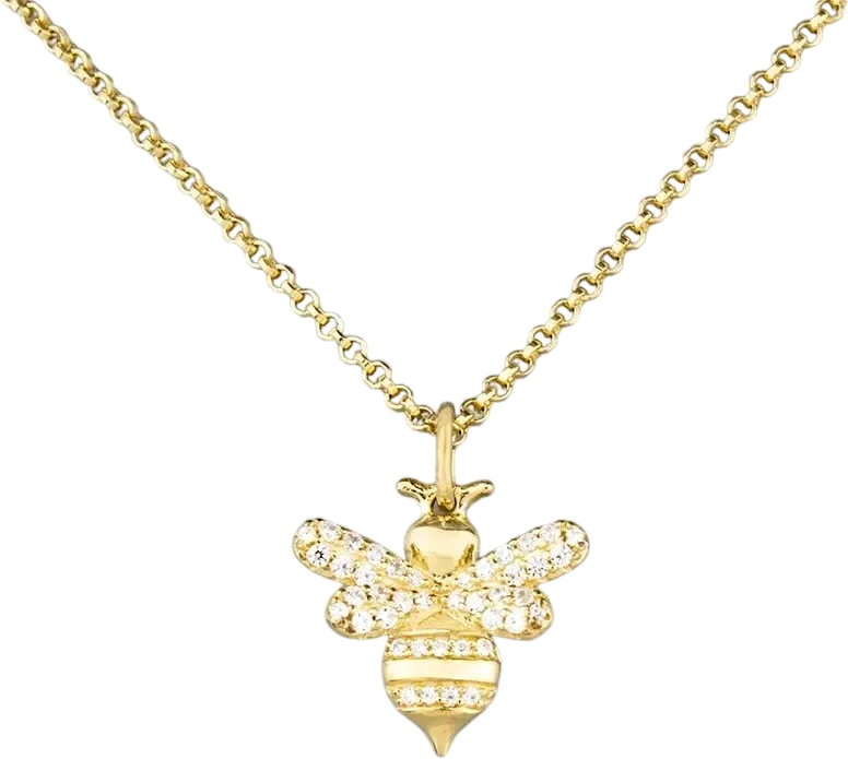Collier APM Monaco ajustable abeille plaqué or incrusté de cristaux