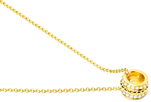 Collier APM Monaco AC4623OXY ajustable en plaqué or jaune avec pendentif cercle à cristaux pour femme vue 3