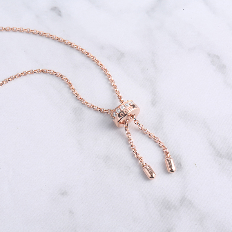 Collier pour femme APM Monaco RC4679XNA en nacre blanche et métal plaqué or rose vue 4