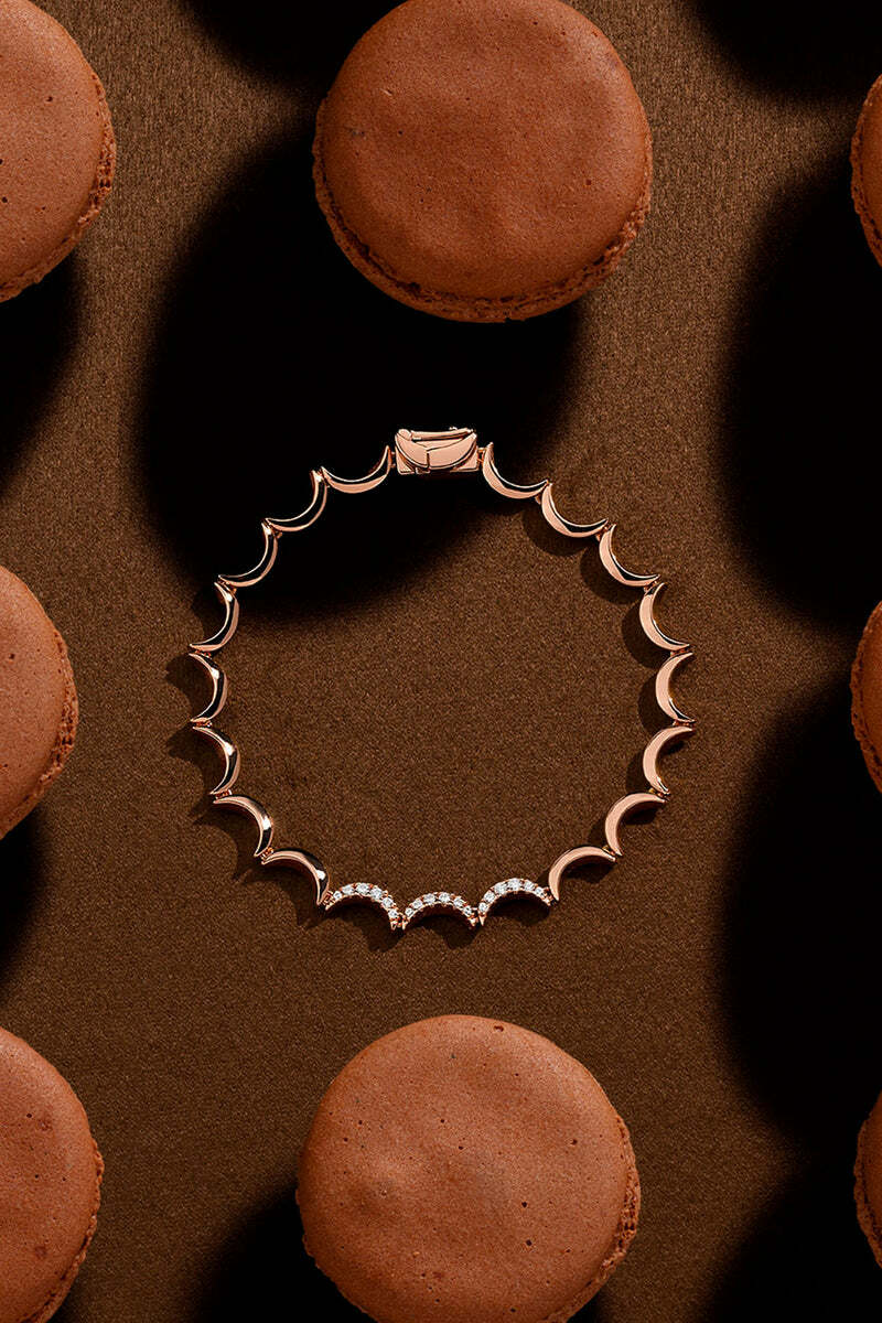 Bracelet Femme APM Monaco Up and Down Wavy, Plaqué Or Rose Pavé Cristaux Zirconium - Réf. PB5401OX-S vue 4