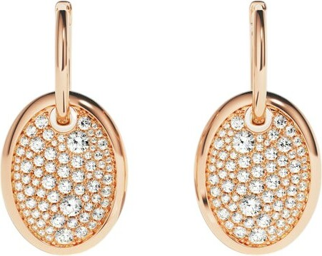 Boucles d'oreilles APM Monaco Festival ovales chocolat plaquées or rose 18 carats - Réf. PE15362OX