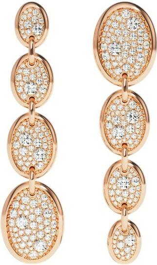 Boucles d'oreilles pendantes APM Monaco Festival ovales chocolat plaqué or rose 18K - Réf. PE15363OX