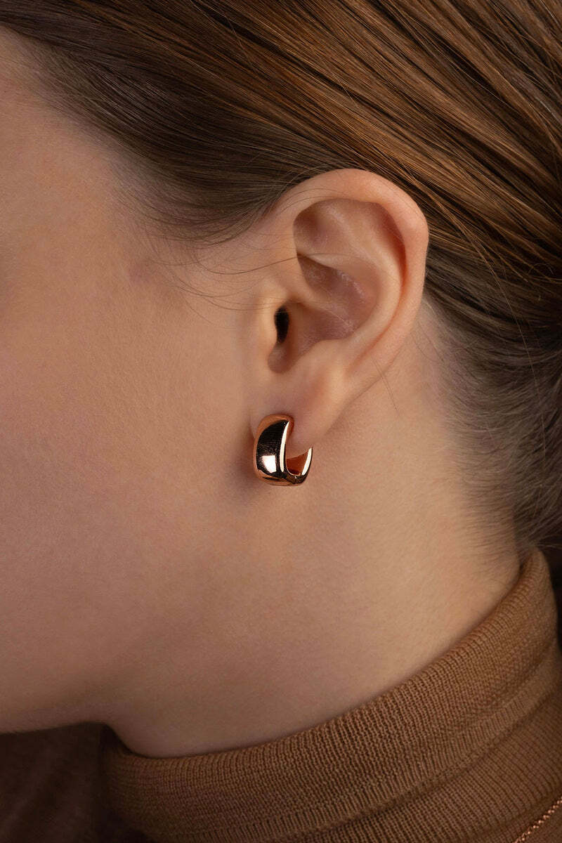 Boucles d'oreilles créoles APM Monaco x Charles Leclerc Chunky Rose plaqué or rose 18 carats - Réf. PE15402 - Pour femme vue 2