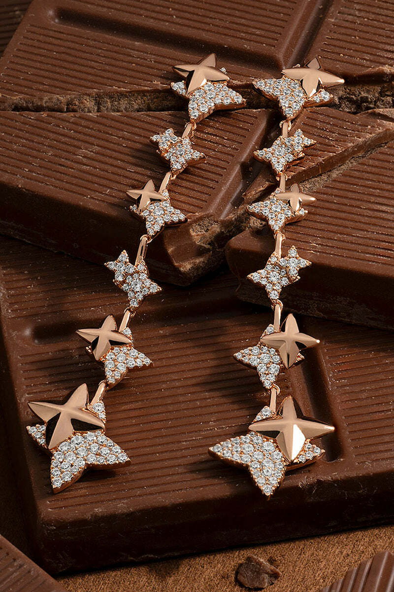 Boucles d'oreilles pendantes APM Monaco AE15459OX - Météorites plaqué or rose 18 carats pour femme vue 4