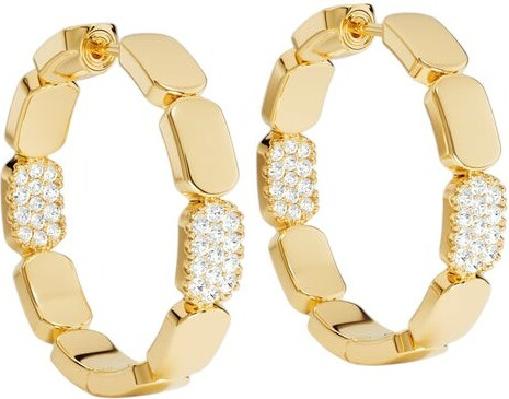 Boucles d'oreilles mini créoles APM Monaco Yacht Club plaqué or jaune 18 carats - Réf. YE15769OX