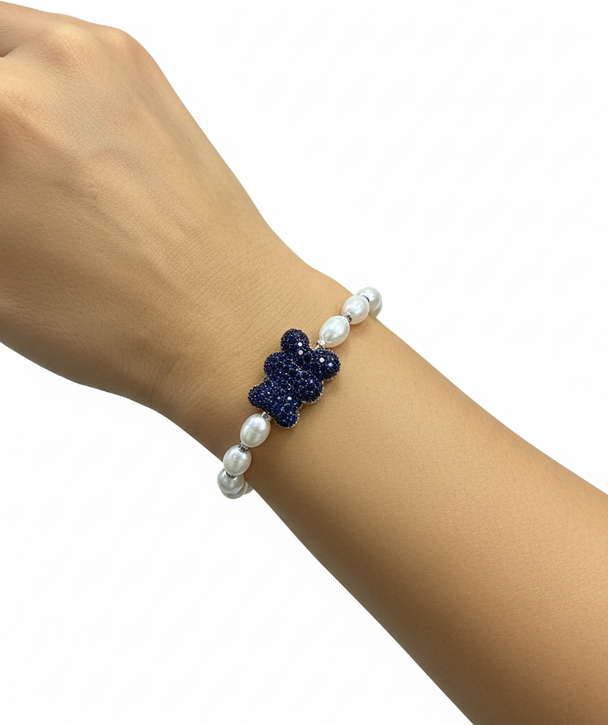 Bracelet APM Monaco ajustable Yummy Bear MALU Blanc Argent Unisexe AB4832MP vue 2