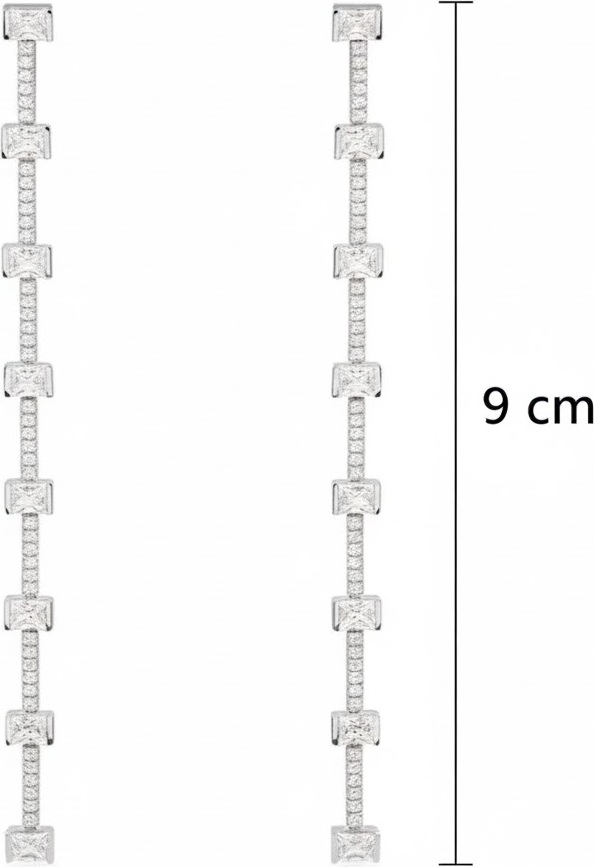Boucles d'oreilles pendantes APM Monaco Festival - Argent 925 rhodié avec zirconiums - Réf. 112222 vue 4