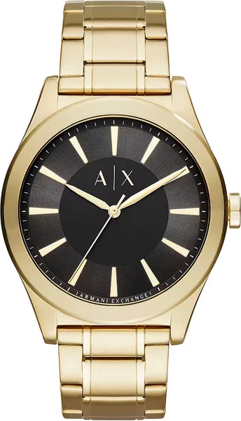Montre Homme Armani Exchange Nico AX2328 bracelet acier doré cadran noir