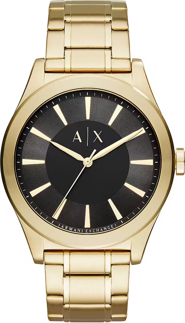Montre Homme Armani Exchange Nico AX2328 bracelet acier doré cadran noir
