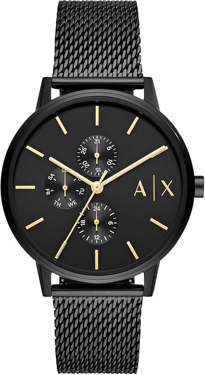 Montre Homme Armani Exchange Cayde AX2716 bracelet maille milanaise noire