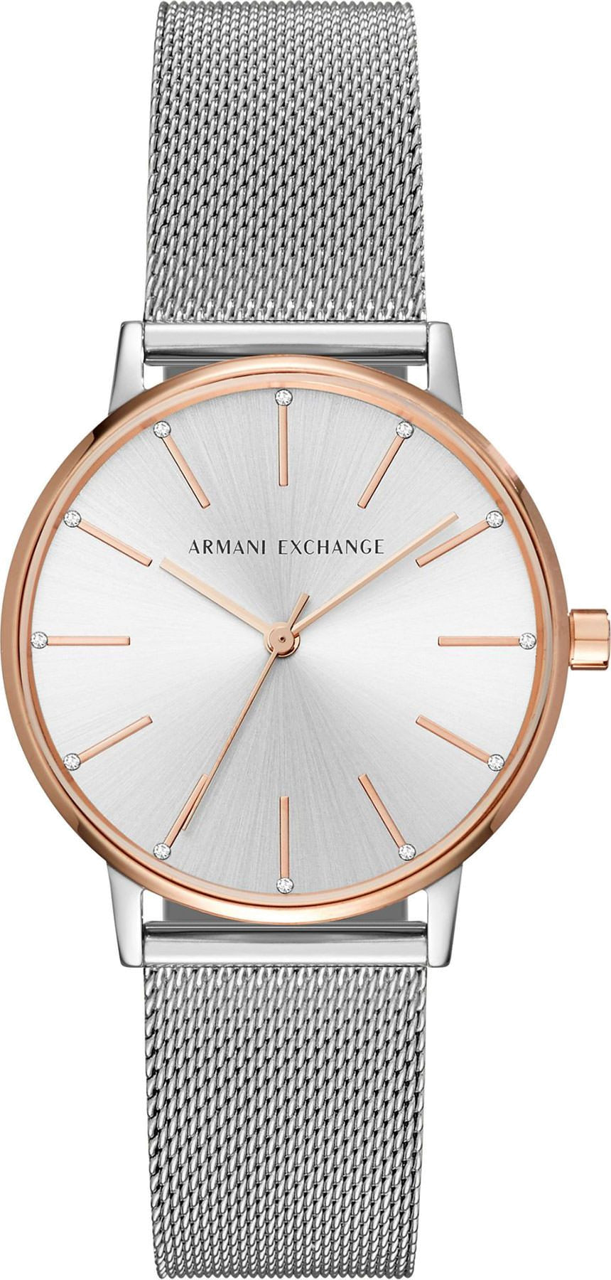 Montre Femme Armani Exchange AX5537 en fine maille milanaise argentée