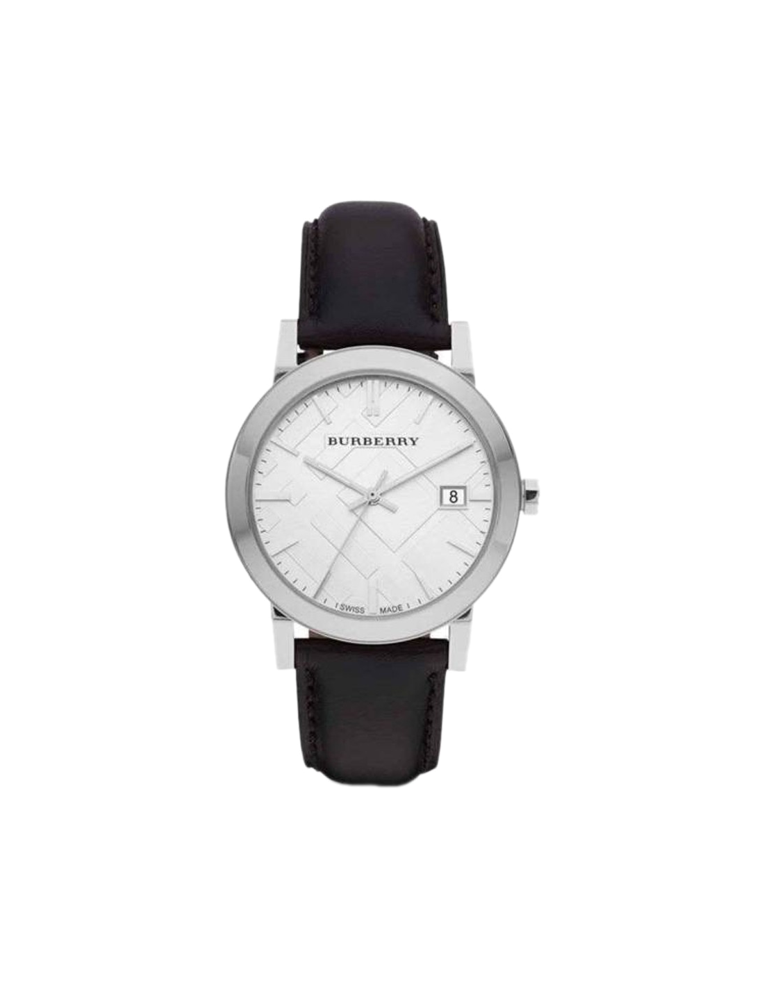 Montre Homme Burberry BU9008 Large check bracelet en cuir noir