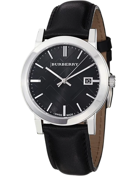 Montre Homme Burberry BU9009 ronde bracelet en cuir noir