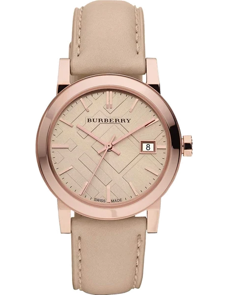 Montre Burberry BU9014 Large check bracelet en cuir