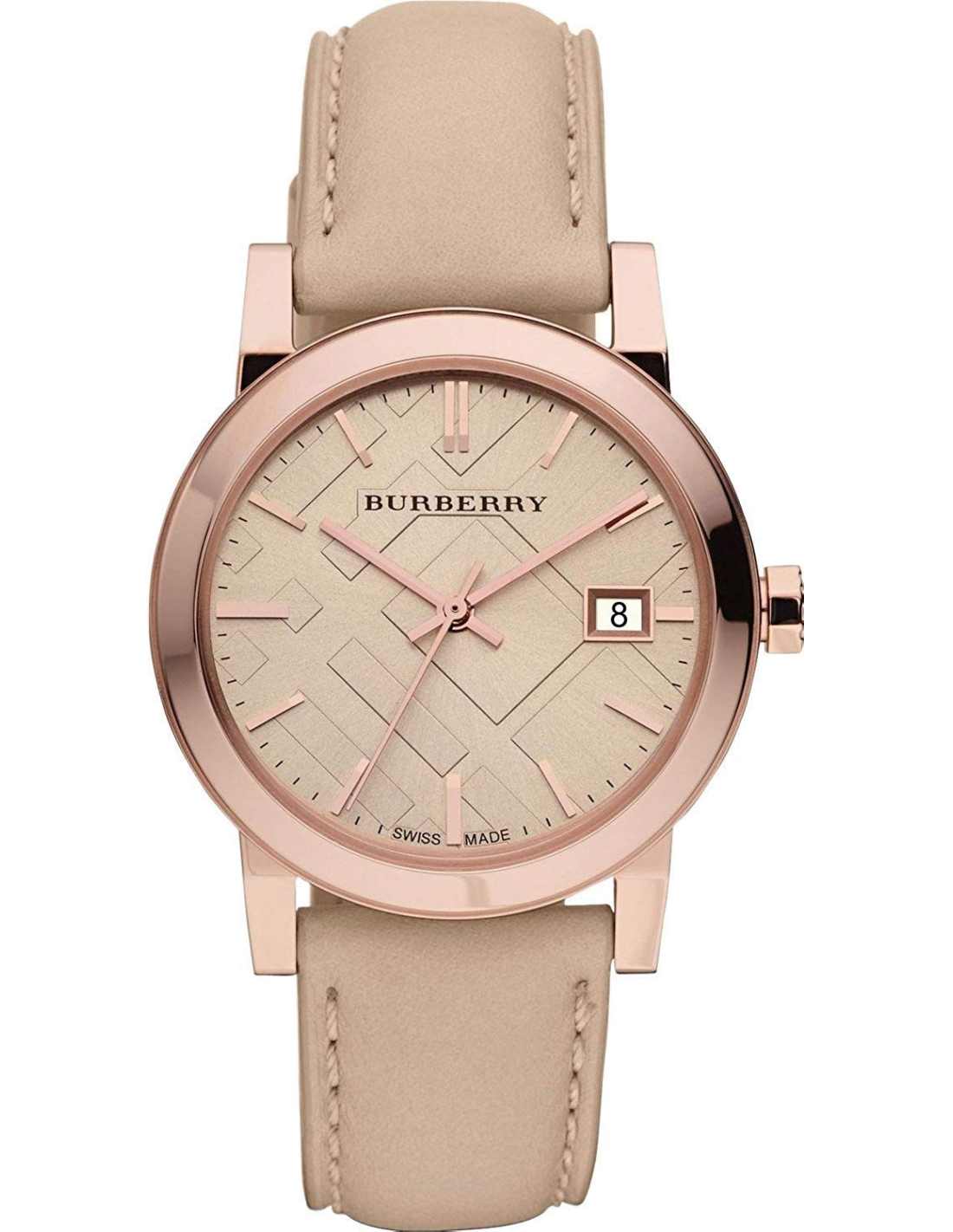 Montre Burberry BU9014 Large check bracelet en cuir