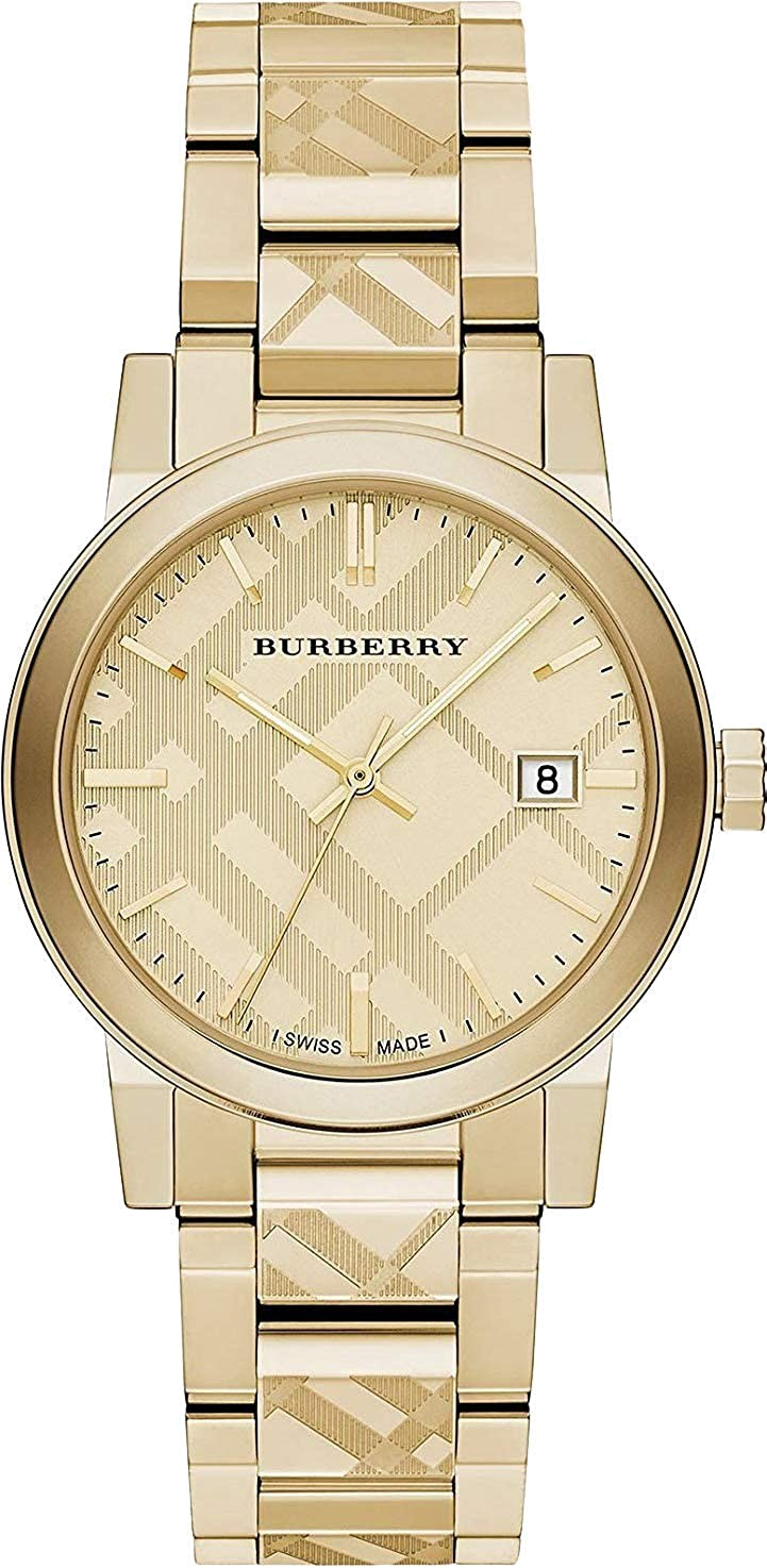 Montre Femme Burberry BU9038 Acier Doré Cadran Motif Check