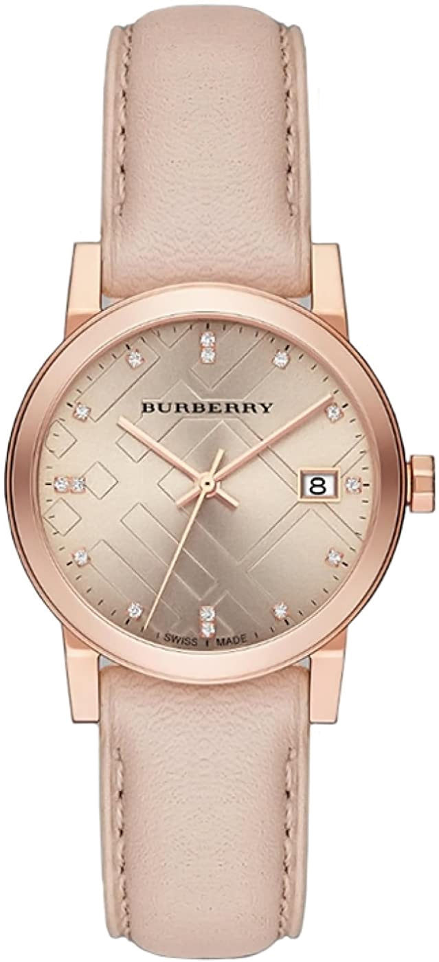 Montre Femme Burberry BU9131 The City Cadran Argenté et Cuir Beige