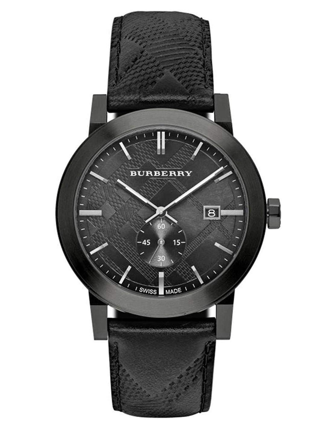 Montre Homme Burberry City BU9906 bracelet en cuir noir