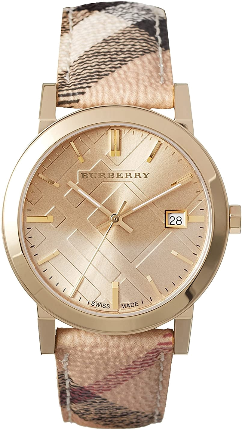 Montre Femme Burberry BU9026 The City Cadran Argenté et Cuir Noir